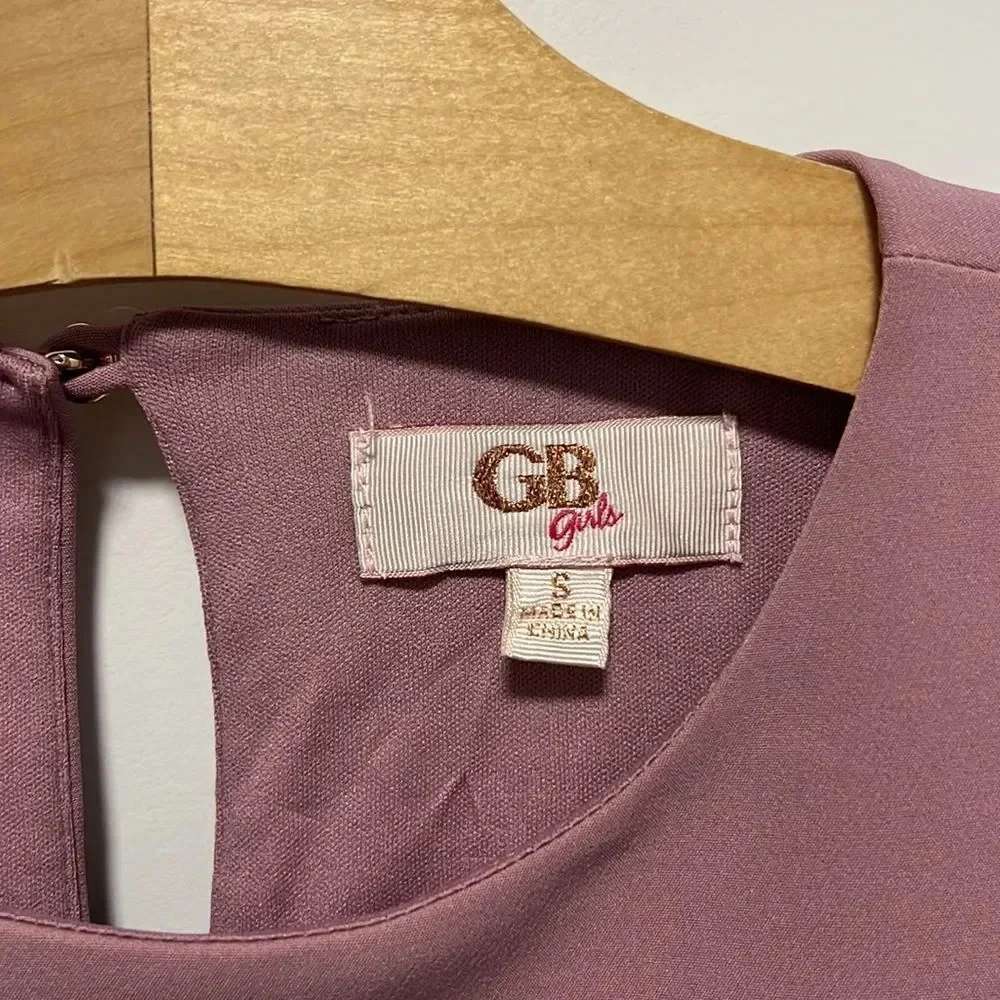 Gianni Bini Girls blush pink dress long sleeves flutter bottom size Small - Picture 4 of 7